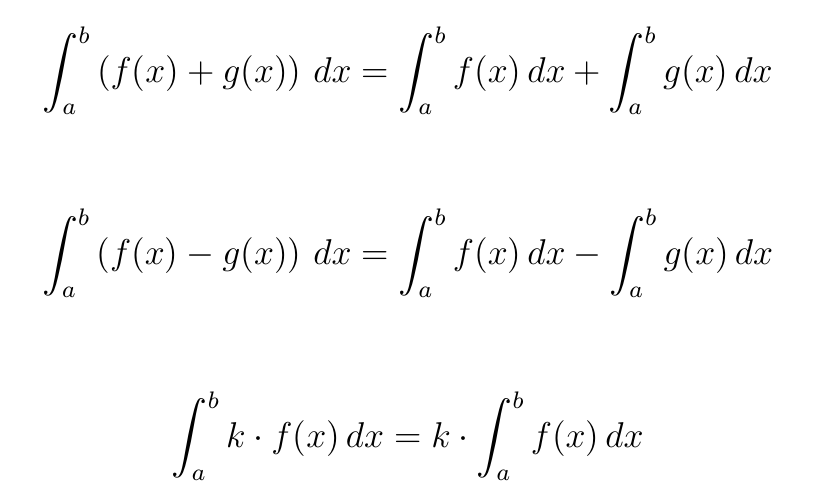 Propiedades de la Integral Definida | totumat.com