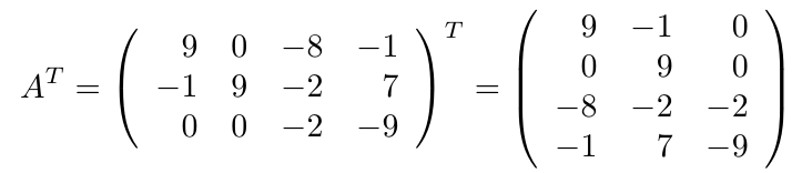 La matriz transpuesta o traspuesta | totumat.com