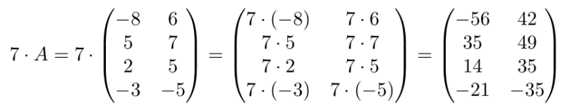 Multiplicación de una matriz por un escalar | totumat.com