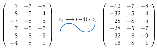 Multiplicar una columna de una matriz por un escalar | totumat.com