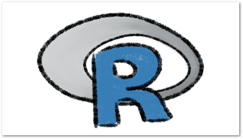 Logotipo de R dibujado a la mano